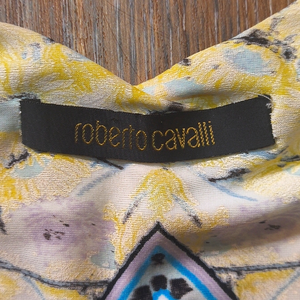 Roberto Cavalli Vintage Dress V Neck Ruched Size 40 - Picture 4 of 13